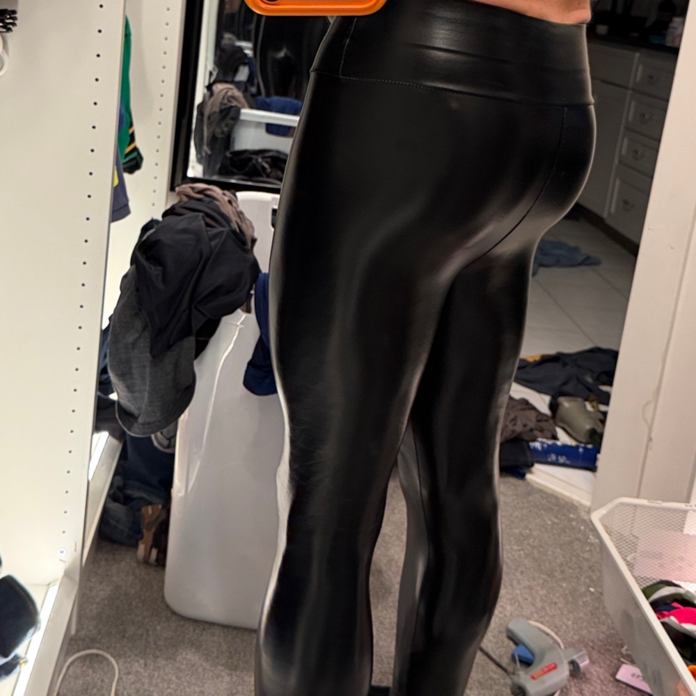 Chic Black Faux Leather Pants